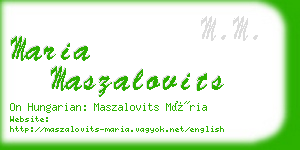 maria maszalovits business card